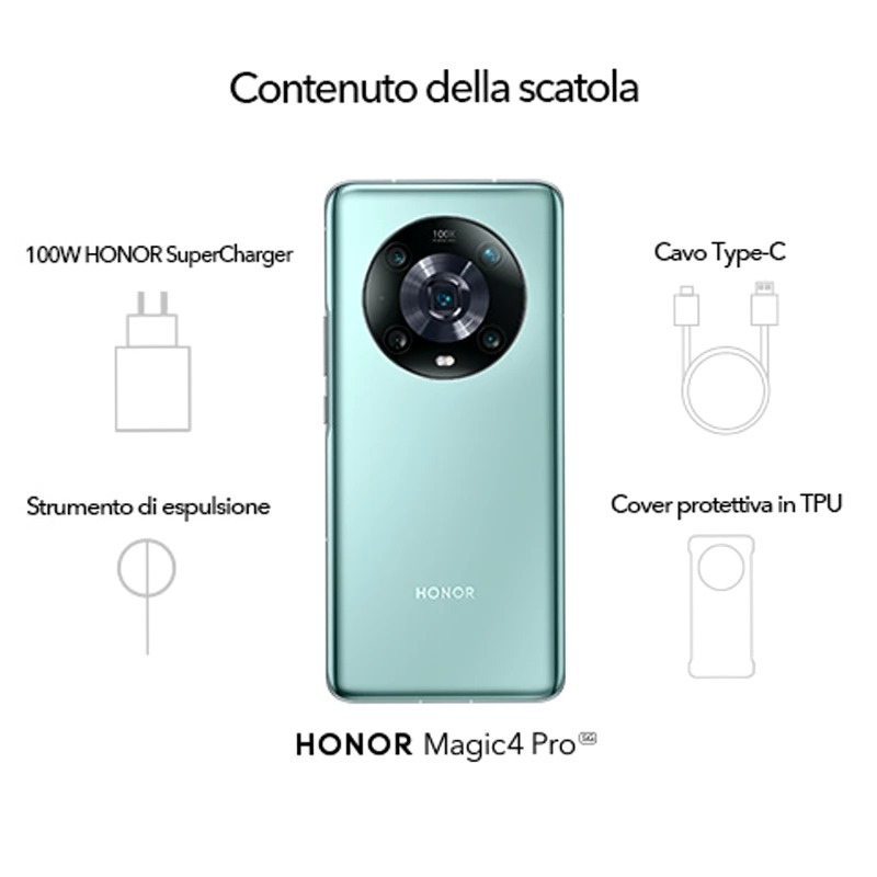 HONOR Magic4 Pro - SuperCharge 100W, Display Curvo 8GB 8GB