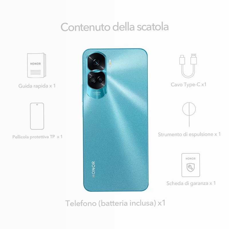 HONOR 90 Lite: Fotocamera da 100MP e Display FullView 8GB 8GB