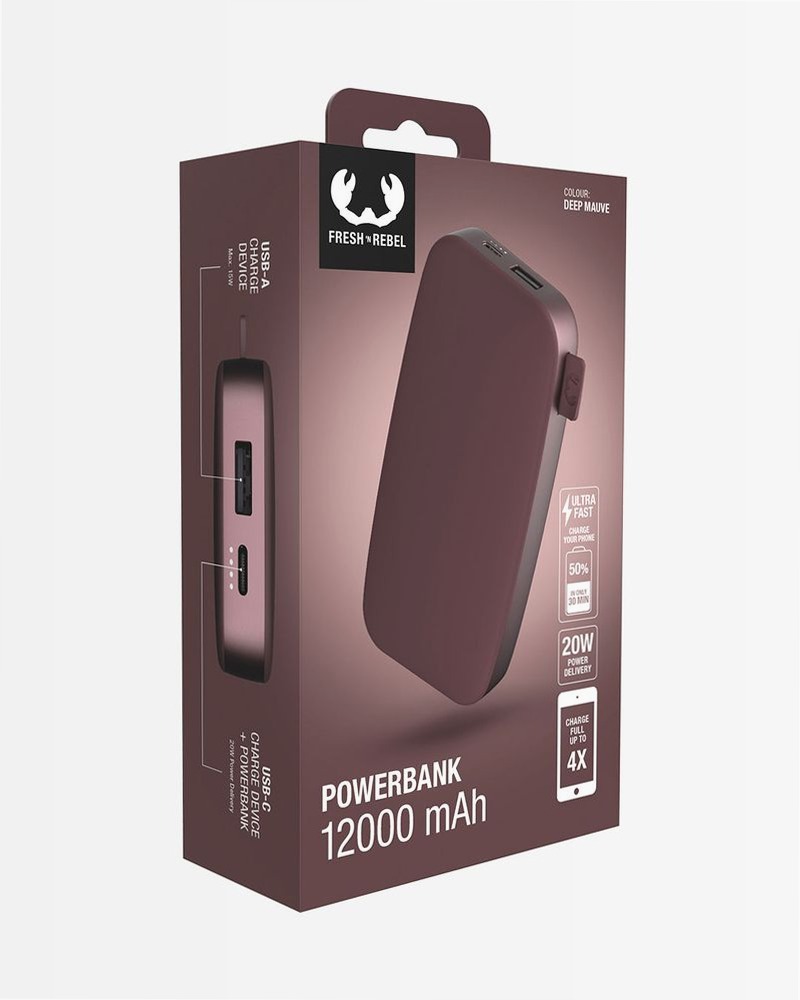 Powerbank Deep Mauve - Ricarica Rapida 20W 12000mAh