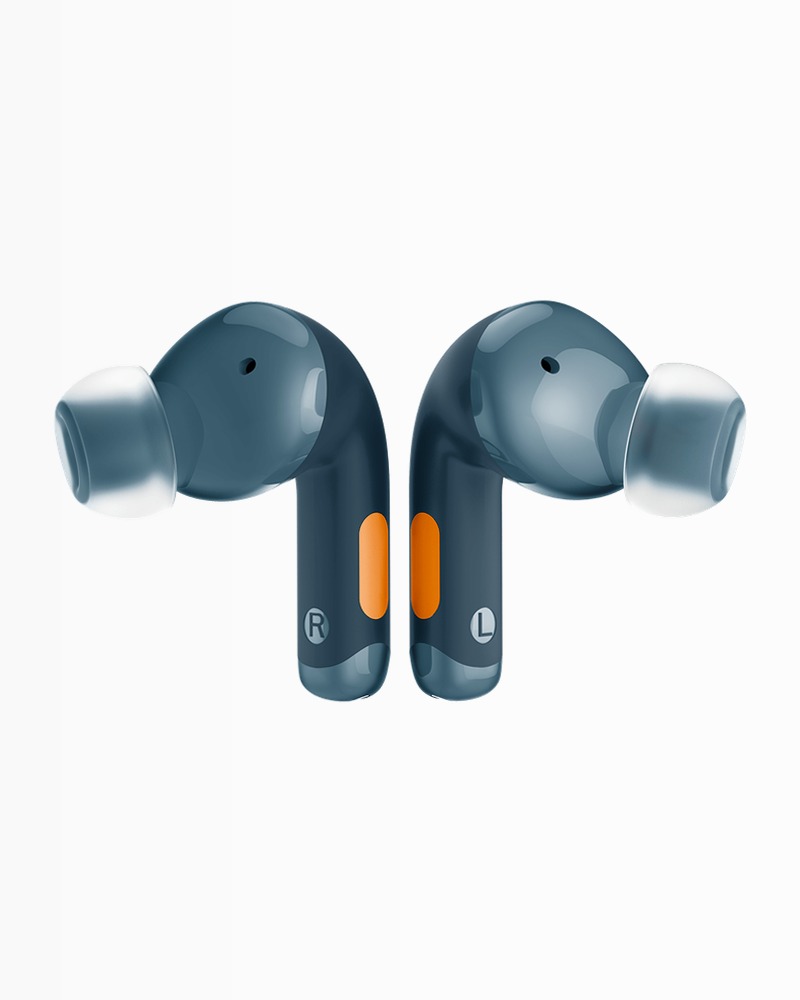 Auricolari Twins Fuse 2 - Steel Blue / Orange Blu