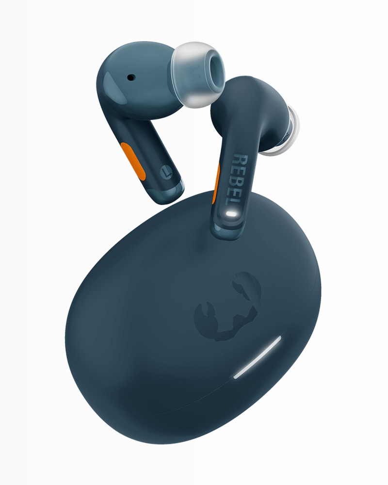 Auricolari Twins Fuse 2 - Steel Blue / Orange Blu