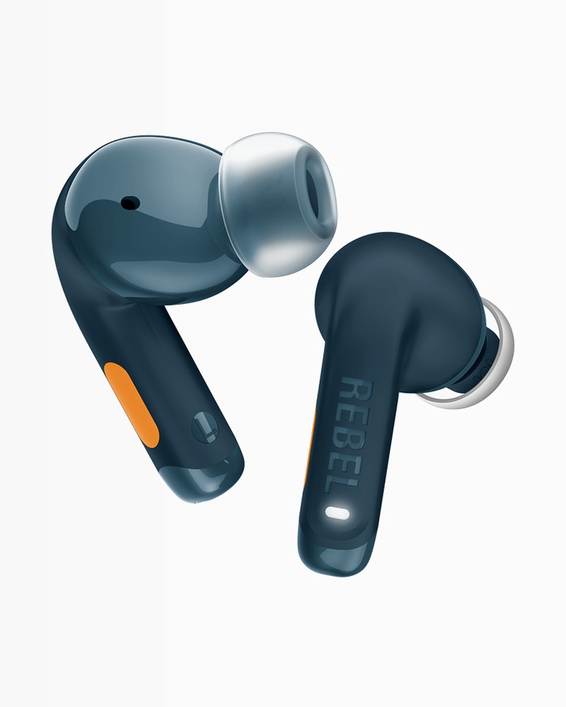 Auricolari Twins Fuse 2 - Steel Blue / Orange Blu