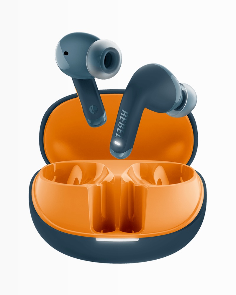 Auricolari Twins Fuse 2 - Steel Blue / Orange Blu