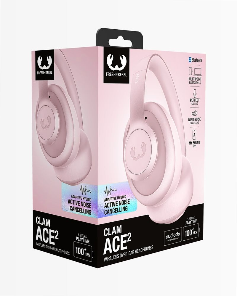 Cuffie Clam Ace 2 Pastel Pink - Suono di Alta Qualità Oro
