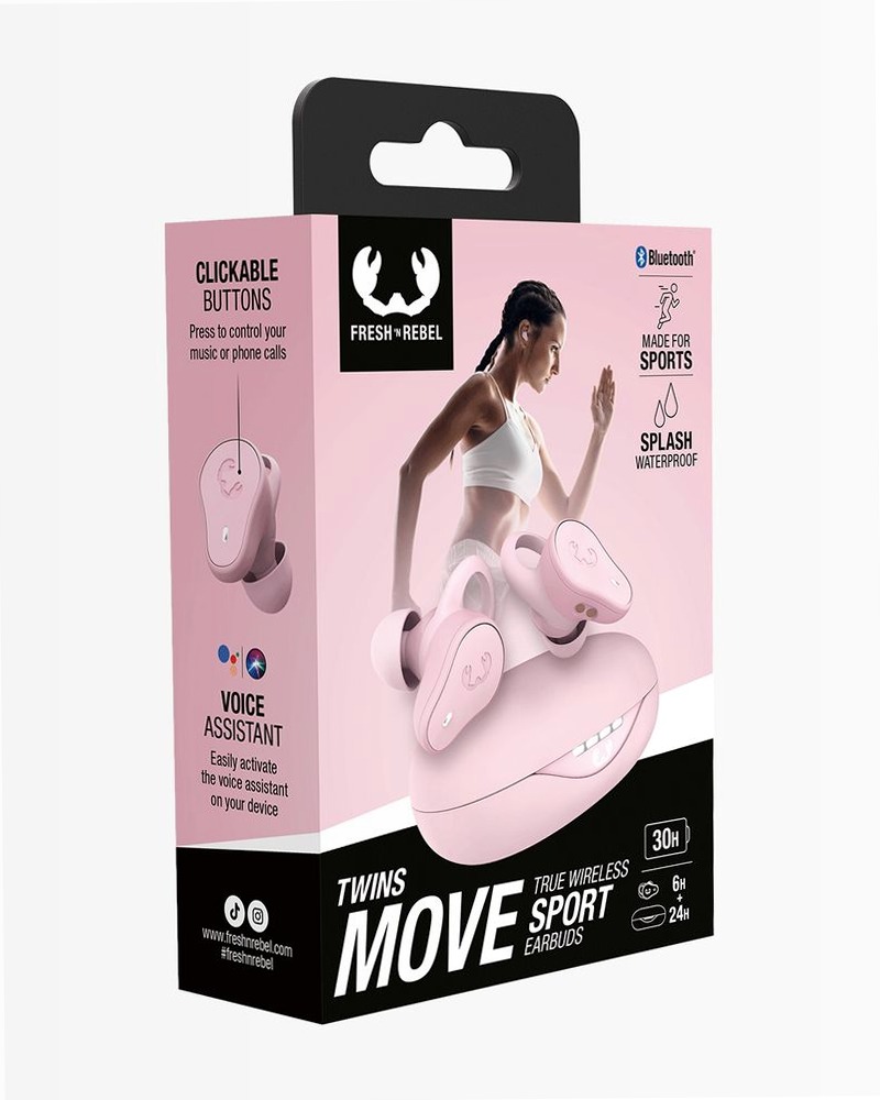 Auricolari sportivi Twins Move True Wireless - Pastel Pink