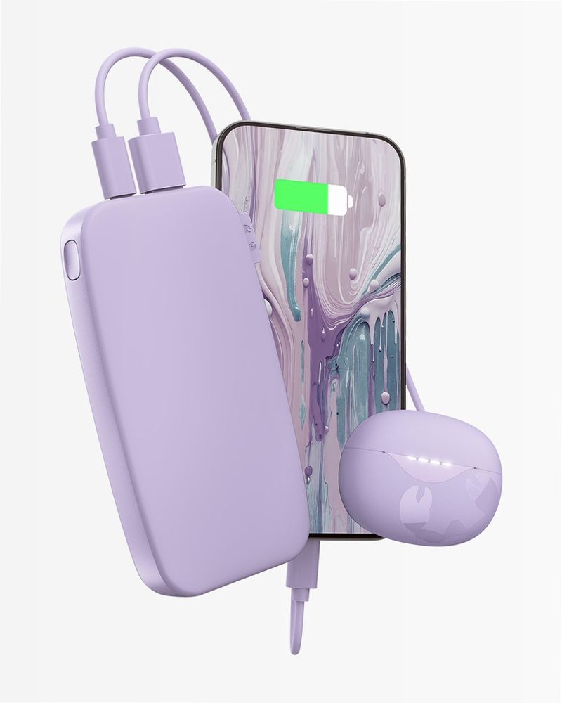 Powerbank 12000 mAh Dreamy Lilac - Fresh 'n Rebel 12000mAh 20W Tablet