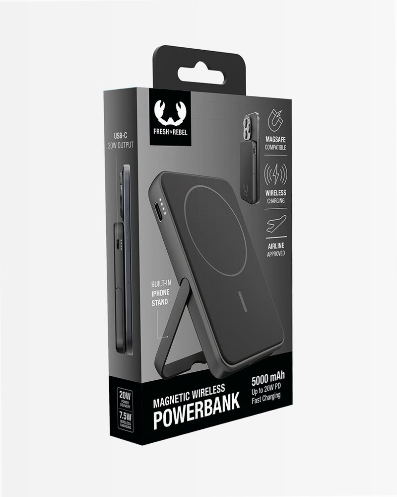 Magnetic Wireless Powerbank 5000 mAh - Storm Grey 5000mAh 5W