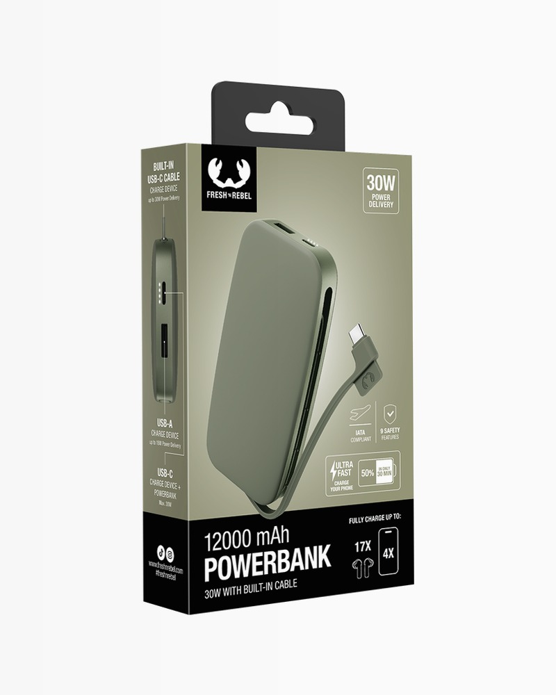 Fresh 'n Rebel | True Blue | 30W Powerbank 12.000 mAh