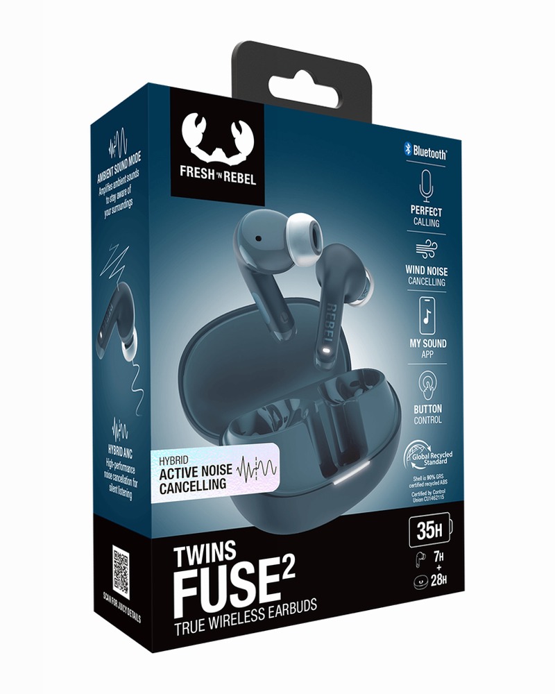 Auricolari Twins Fuse 2 - ANC Steel Blue Blu