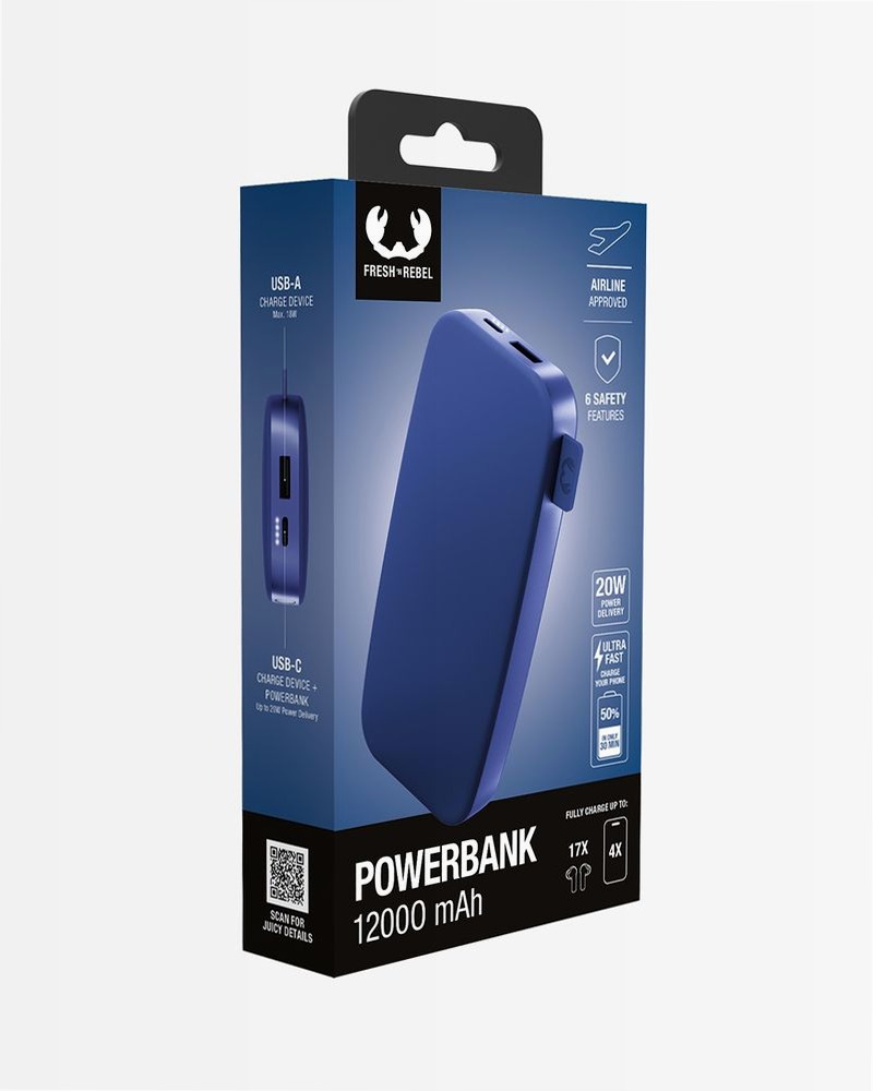 Powerbank 12000 mAh True Blue - Fresh 'n Rebel 12000mAh 20W Tablet