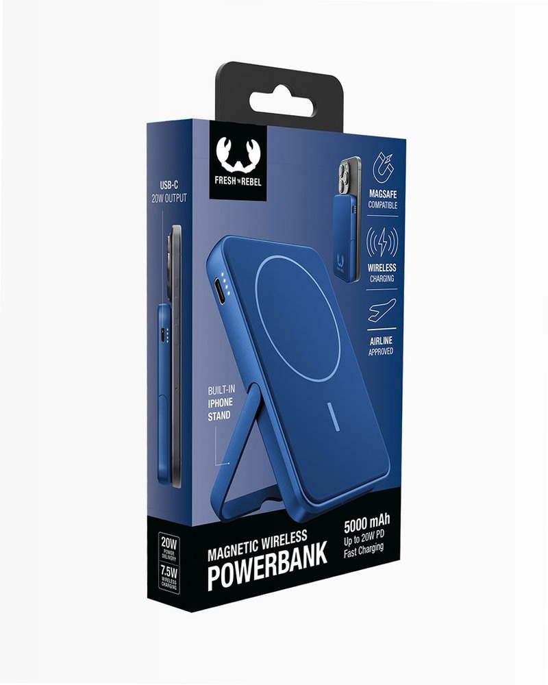Magnetic Wireless Powerbank 5000 mAh - True Blue 5000mAh 5W