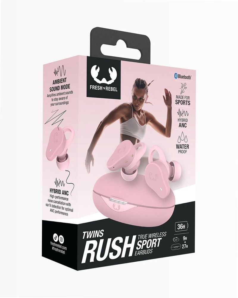 Auricolari sportivi Twins Rush True Wireless - Pastel Pink Oro
