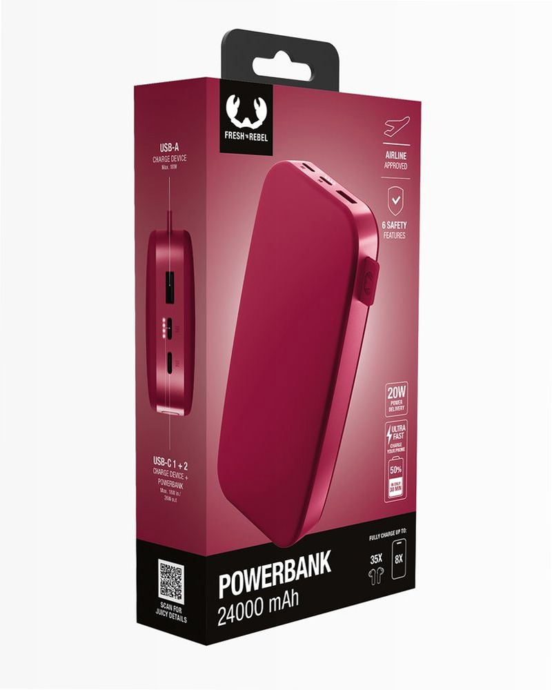 Powerbank 24000 mAh - Berry Red 24000mAh 20W