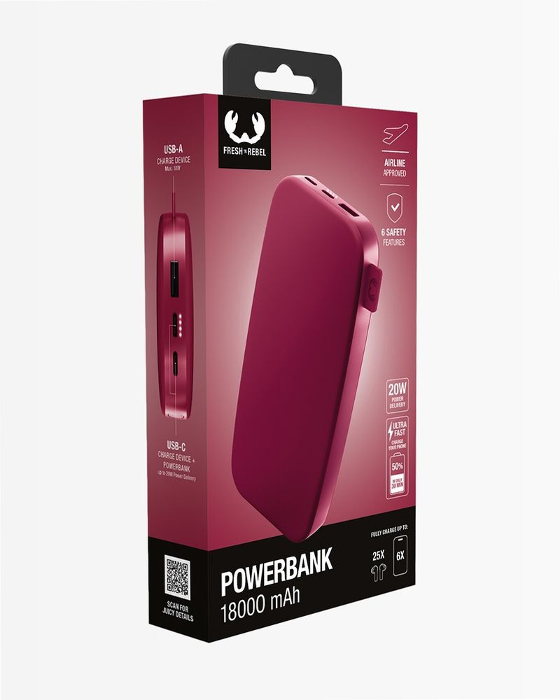 Powerbank 18000 mAh - Berry Red 18000mAh 20W