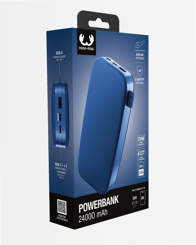 Powerbank 24000 mAh True Blue - Fresh 'n Rebel 24000mAh 20W