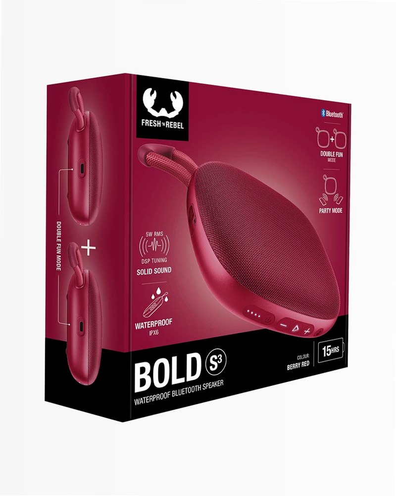 Altoparlante Bluetooth Bold S3 - Berry Red