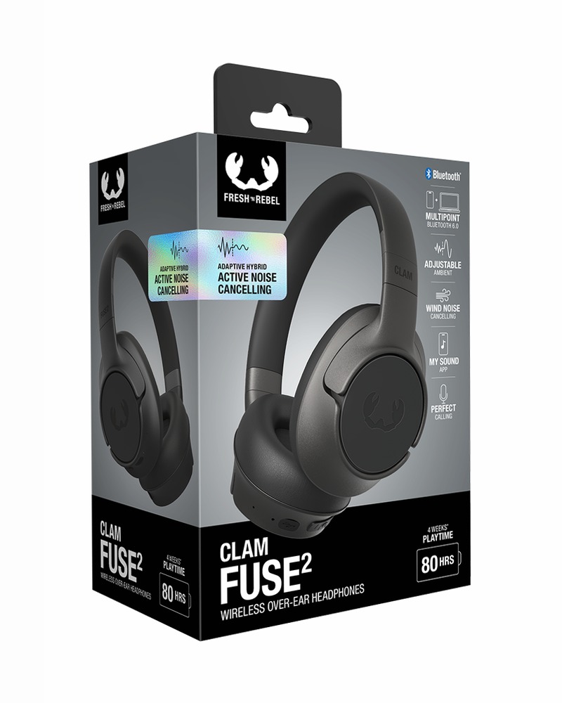 Clam Fuse 2 - Cuffie Wireless ANC | Storm Grey Grigio