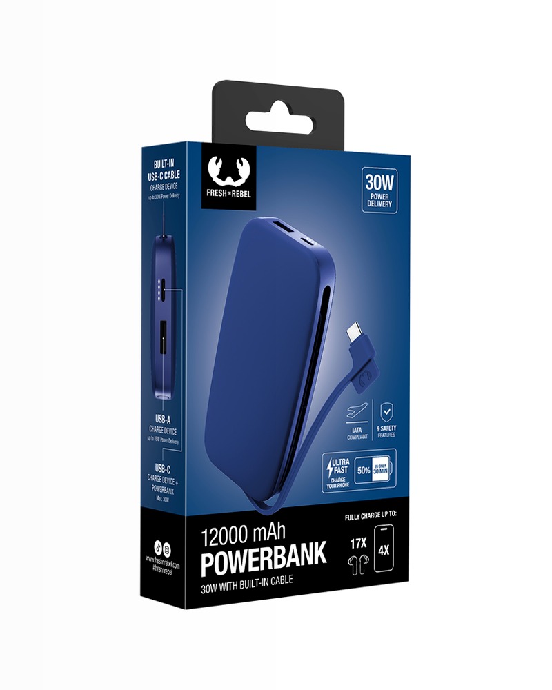 Fresh 'n Rebel | True Blue | 30W Powerbank 12.000 mAh