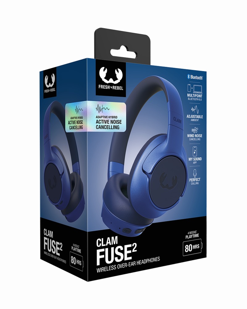 Clam Fuse 2: ANC e 80+ ore di Batteria Blu