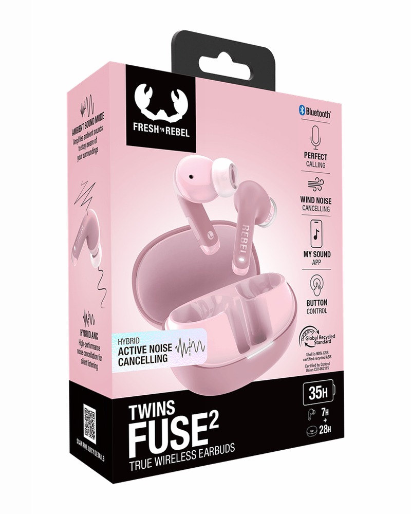 Auricolari Twins Fuse 2 ANC - Pastel Pink Oro