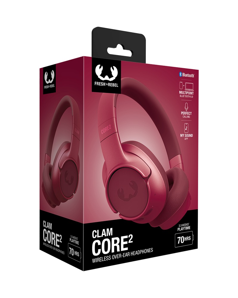 Cuffie Clam Core 2 - Berry Red Rosso