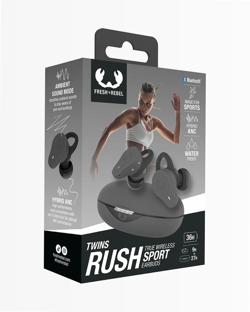 Auricolari sportivi Twins Rush True Wireless - Storm Grey Grigio