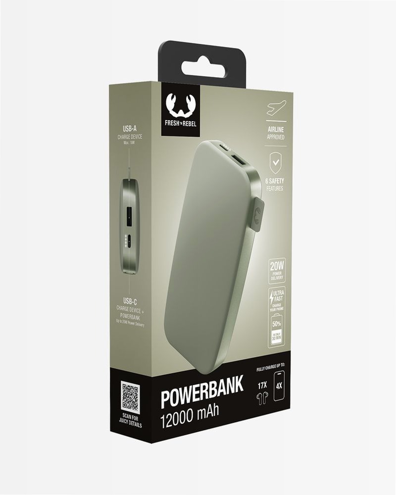 Powerbank 12000 mAh - Dried Green 12000mAh 20W Tablet
