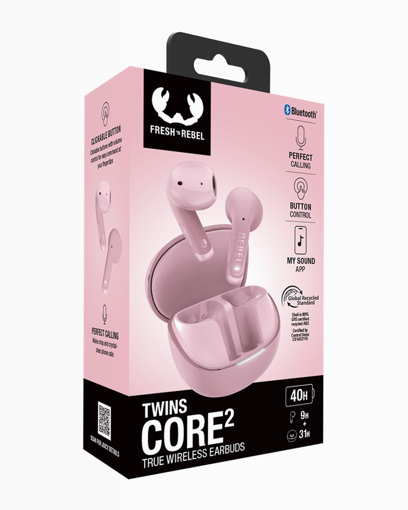 Auricolari Twins Core 2 Pastel Pink Oro