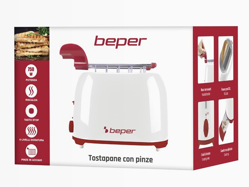 Tostapane con pinze ergonomiche grandi