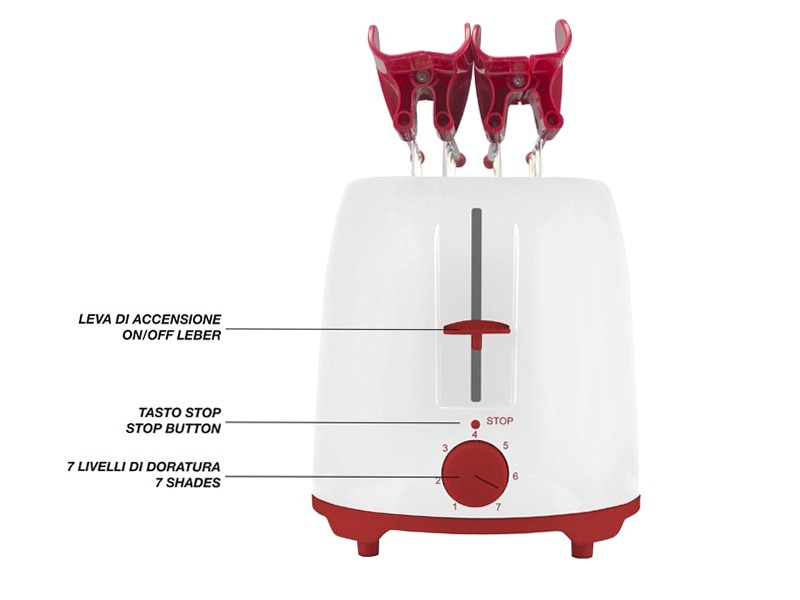 Tostapane con pinze ergonomiche grandi