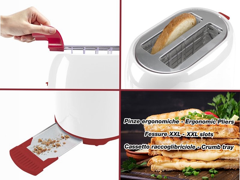Tostapane con pinze ergonomiche grandi
