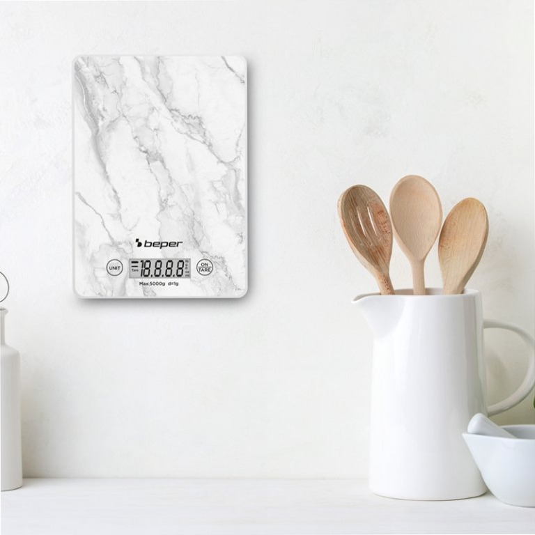 Bilancia da cucina digitale Marmo Bianco