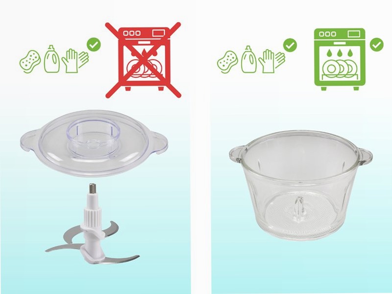 Tritatutto Beper con contenitore in vetro