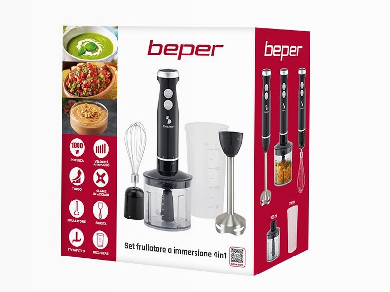 Set frullatore ad immersione 4 in 1