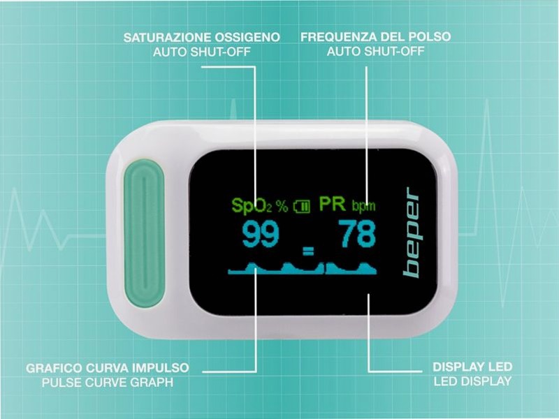 Saturimetro da dito facile da usare