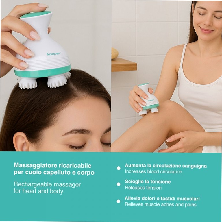Massaggiatore testa e corpo ricaricabile