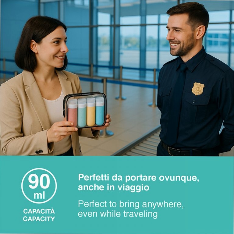 Set flaconi da viaggio in silicone