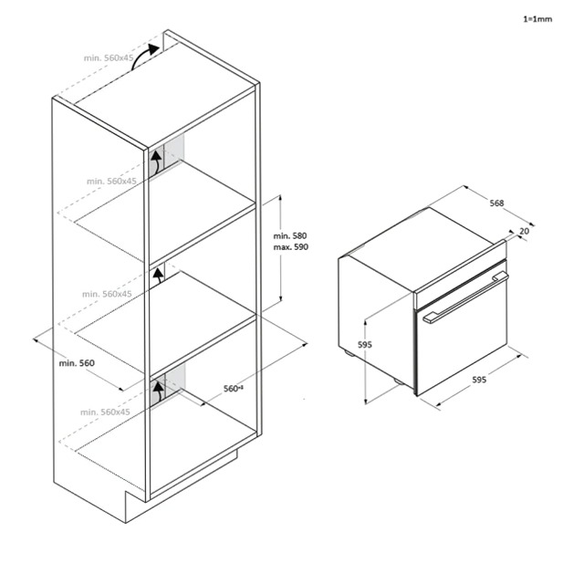 Forno ID Serie 2 - H6 ID25G5SYTX 78 A Acciaio
