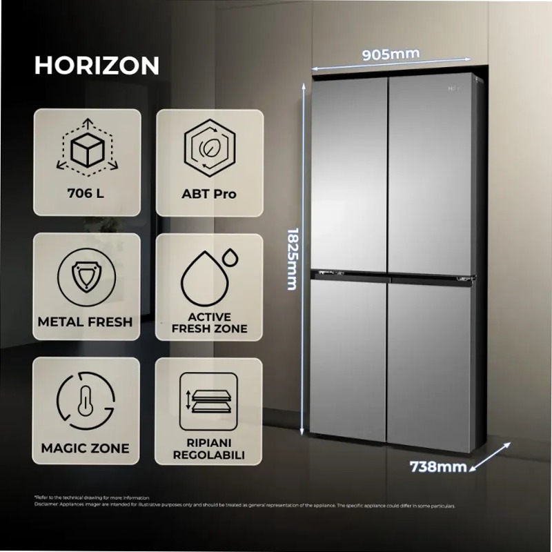 Frigorifero multiporta Horizon HCR59F18DNMM Acciaio Multidoor Libera