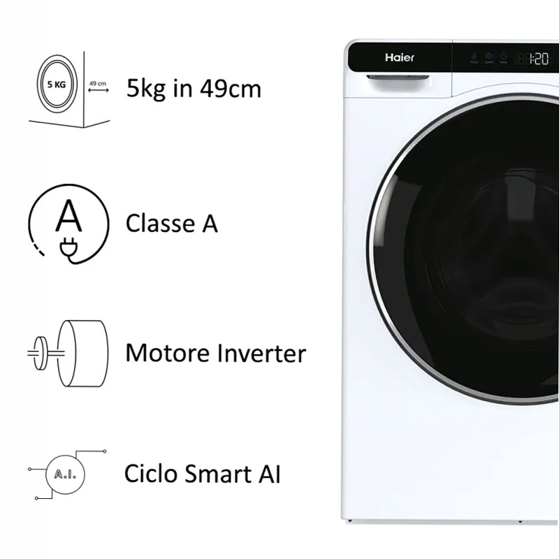 Lavatrice a carica frontale MiniDrum HW50-BP12307 1200rpm 5kg Bianco Libera