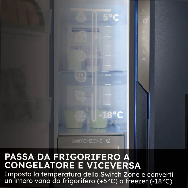 Frigorifero Side by Side HSPR79F18EWMB - SBS 3D Nero Libera