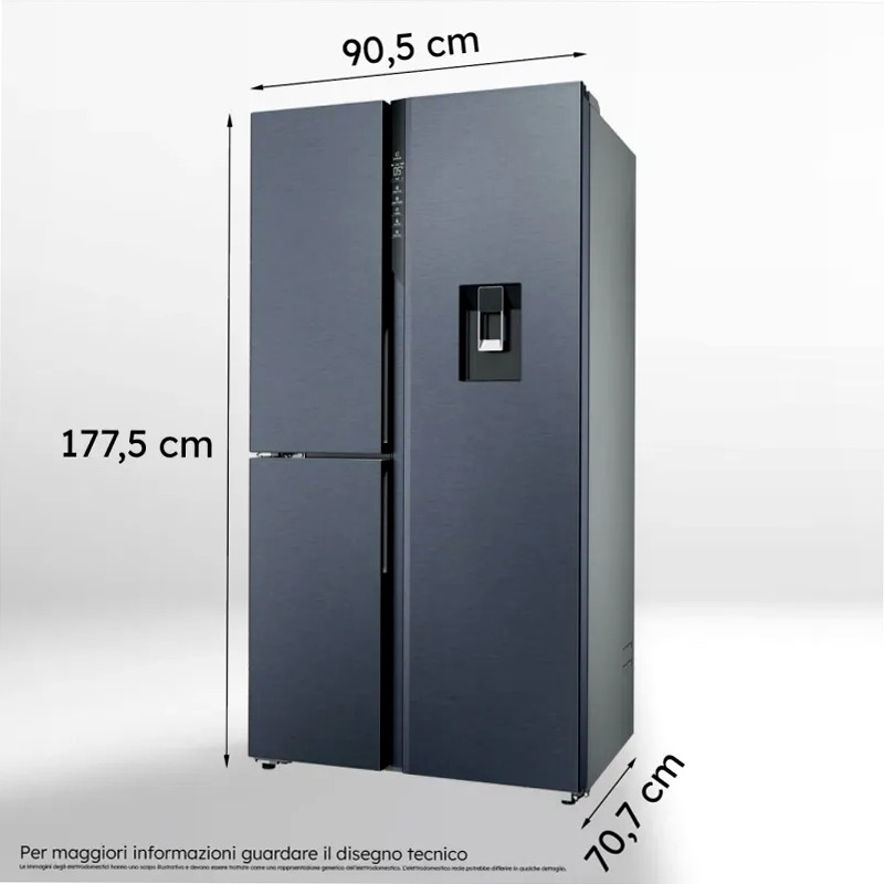 Frigorifero Side by Side HSPR79F18EWMB - SBS 3D Nero Libera