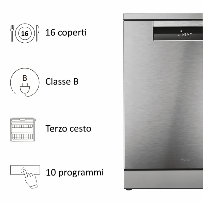 Lavastoviglie I-Pro Shine Serie 5 - XF 6B2M3PX B 16 Acciaio Libera