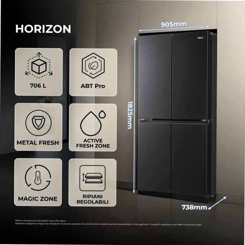 Frigorifero multiporta Horizon HCR59F18DNMB Nero Multidoor Libera