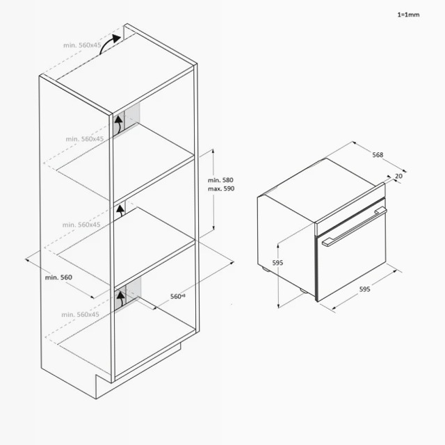 Forno ID Serie 4 H6 ID46B3HTB - 78 Litri A Nero
