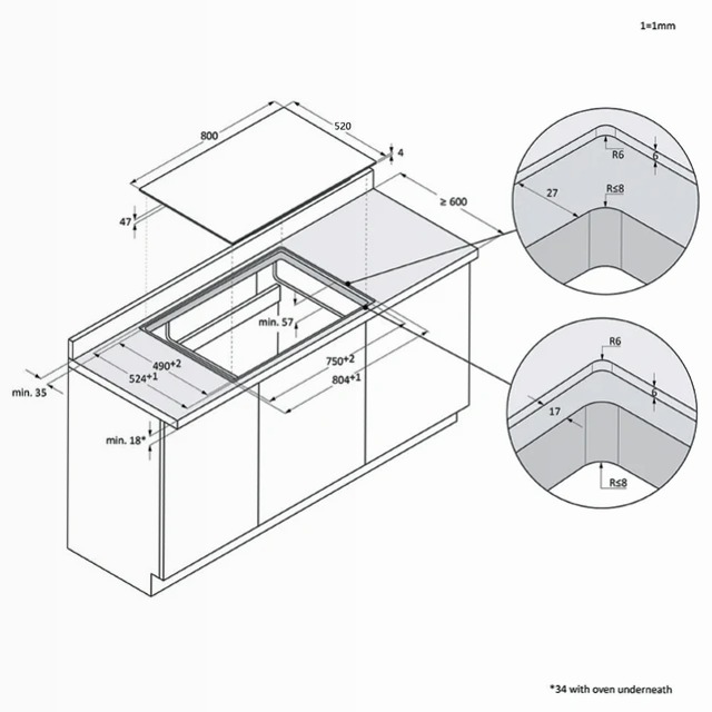 Piano Cottura Induzione ID Serie 4 - HAMTB86IRCS Nero