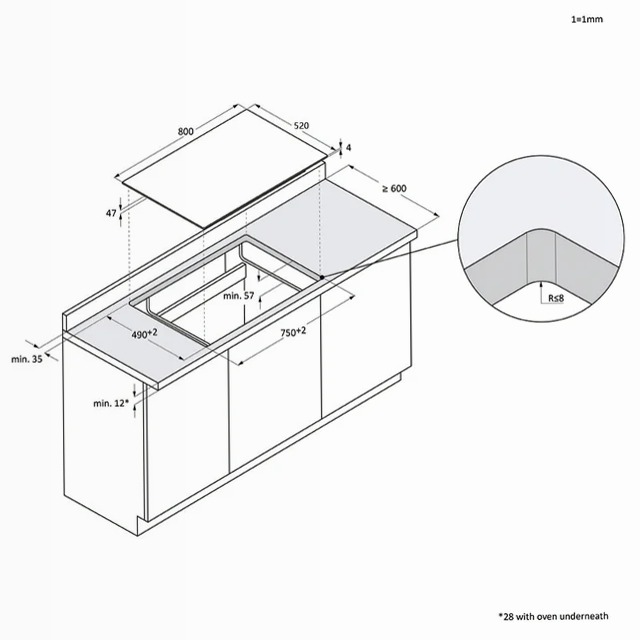 Piano Cottura Induzione ID Serie 4 - HAMTB86IRCS Nero