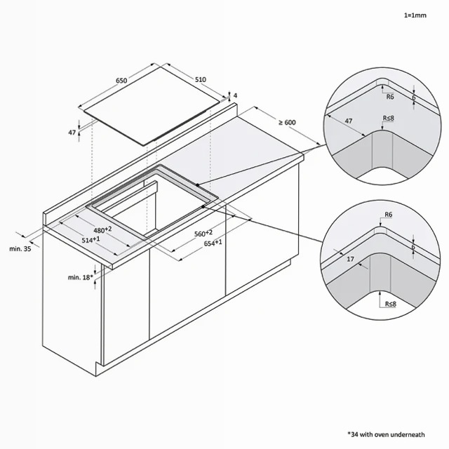 Piano Cottura ID Series 2 - HAIFB54CIRS Nero Induzione