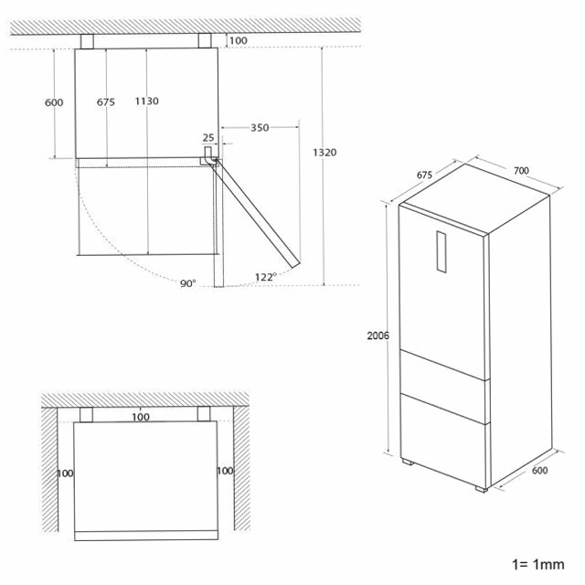 Frigorifero Combinato HTW7720DNMP - Serie 3D 70 Inox Libera
