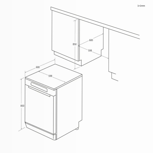 Lavastoviglie I-Pro Shine Serie 3 - XF 5C4M1X C 15 Acciaio Libera